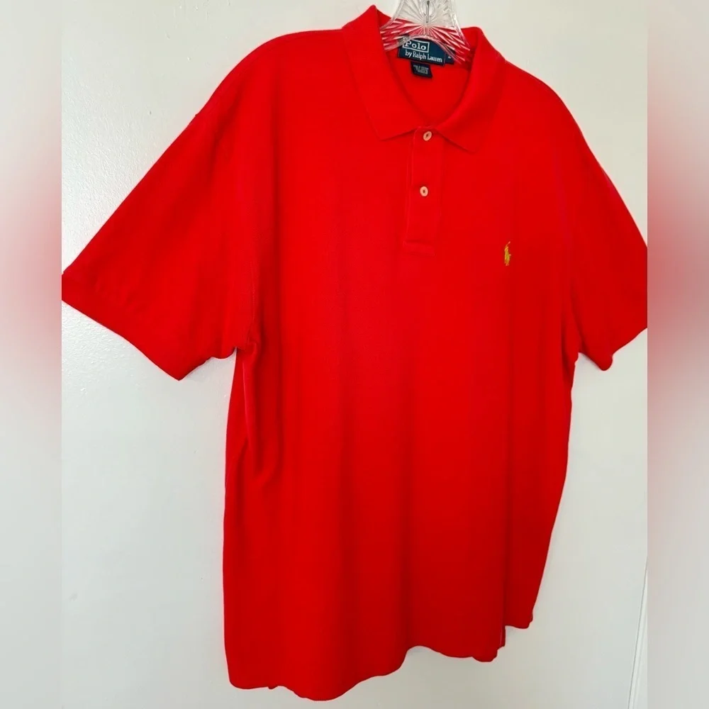 Polo Ralph Lauren men’s Pullover Knit Red Shirt Size L preowned great condition!